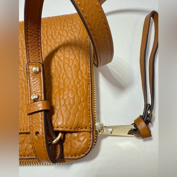 Vince Camuto Tania Leather Crossbody and Wristlet in Caramel Crisp Brown - Picture 7 of 10
